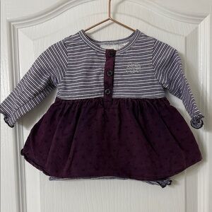 Koala Baby Boutique Purple Striped Metallic Baby Girl Dress Size 0-3 Month